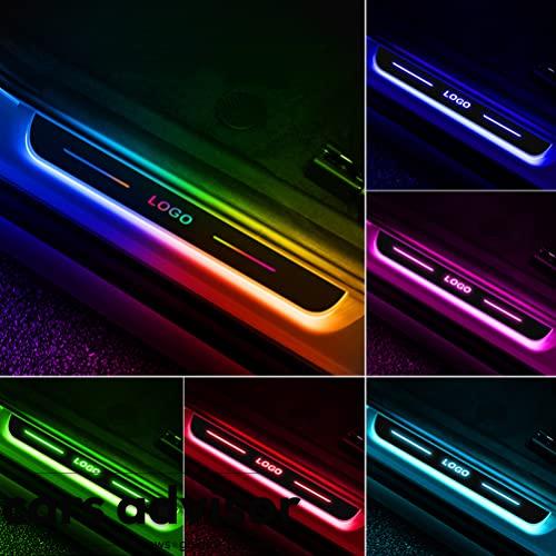 4Pcs Free Customization LED Door Sill Lights Wiring-Free Car Pedal ...