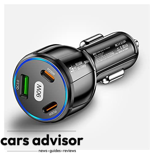 90W Super Fast Charging USB C Car Charger - Dual PD 30W+QC3.0,3 in ...