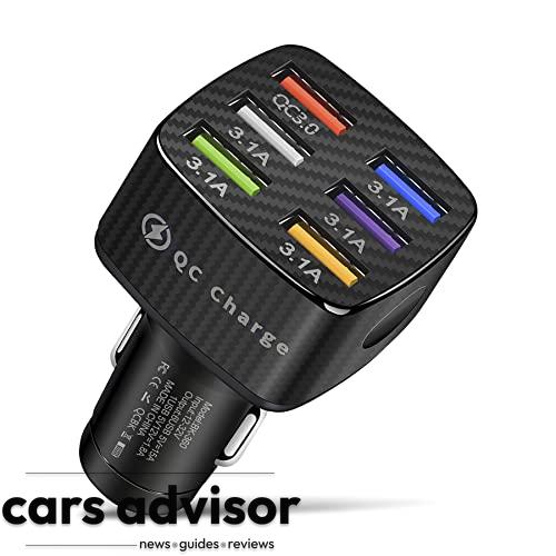 Amiss Car Charger Adapter, 6 USB Multi Port, Fast Charger, Include ...