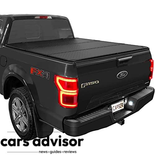 CAPSER 5.5ft Hard Tri Fold Truck Bed Tonneau Cover Fits Ford F150 2...