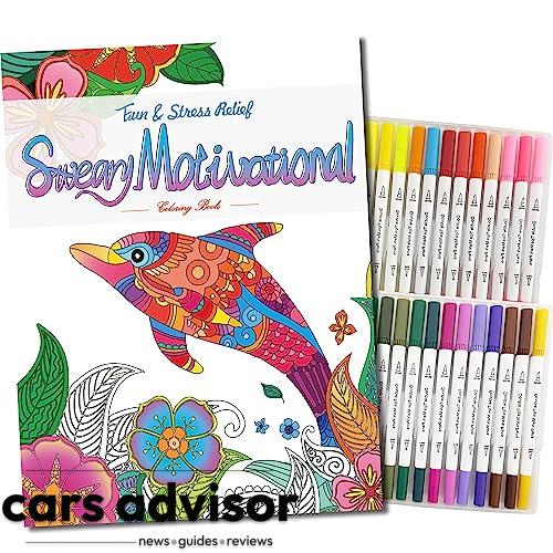 Elfew Funny Coloring Books for Adults Relaxation with 36 Markers. S...