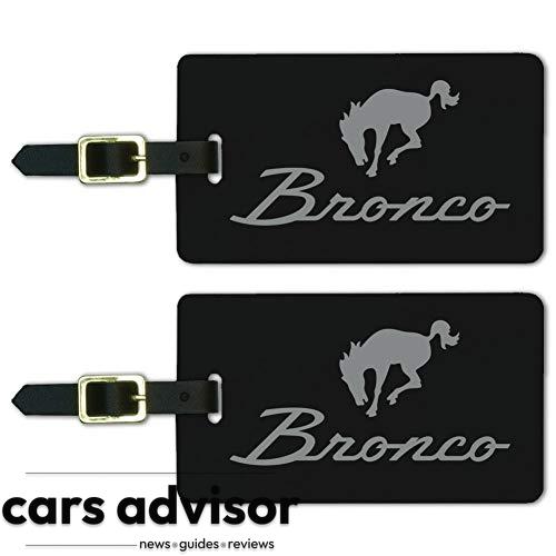 Ford Bronco Chrome Logo Luggage ID Tags Suitcase Carry-On Cards - S...
