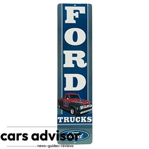 Ford Trucks Vertical Embossed Metal Sign - Vintage Ford Sign for Ga...