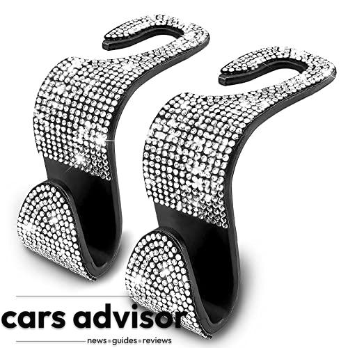 OSIFIT 2PCS Car Seat Hooks, Bling Car Rhinestone Headrest Hooks, Un...