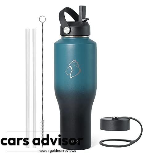 40oz Insulated Water Bottle Fits in Any Car Cup Holders, BUZIO 40oz...