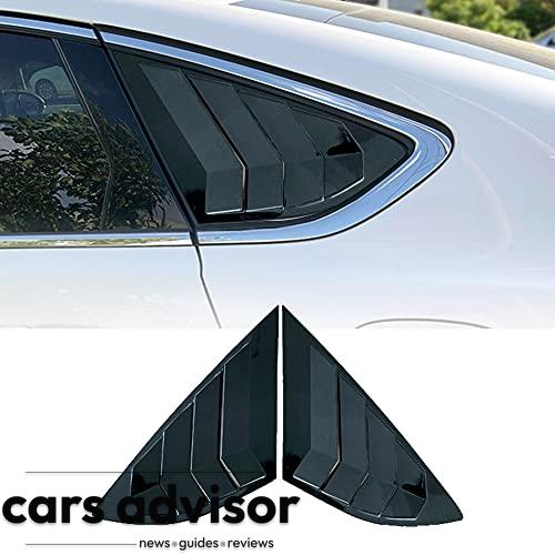 Boltry ABS Rear Side Window Louvers Air Vent Scoop Shades Cover Bli...