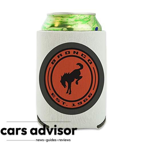 Bronco Round Badge Distressed Can Cooler - Drink Sleeve Hugger Coll...