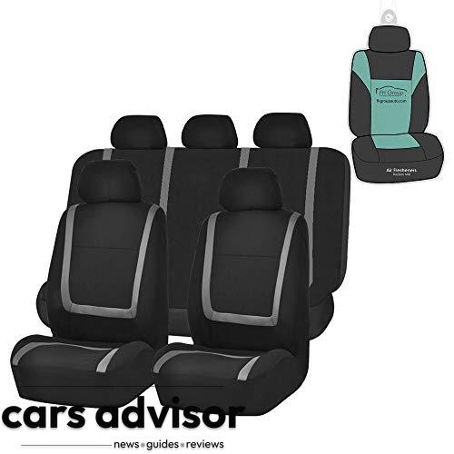 FH Group Car Seat Covers Unique Flat Cloth Full Set Automotive Seat...