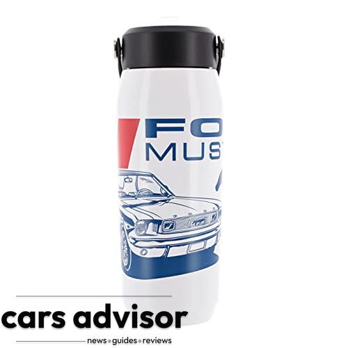 Ford Mustang Vintage Logo Reusable Water Bottle, Stainless Steel, 2...
