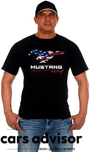 JH Design Men s Ford Mustang USA T-Shirt Short Sleeve Crew Neck Shi...