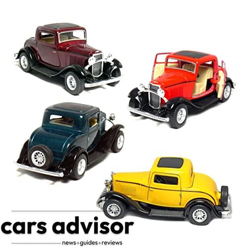 Kinsmart Set of 4: 5  1932 Ford 3-Window Coupe 1:34 Scale (Green Ma...