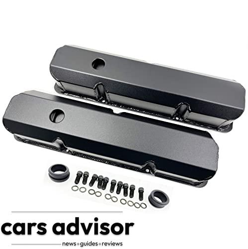 Tall Fabricated Valve Cover for Ford FE w breather grommet (Black A...