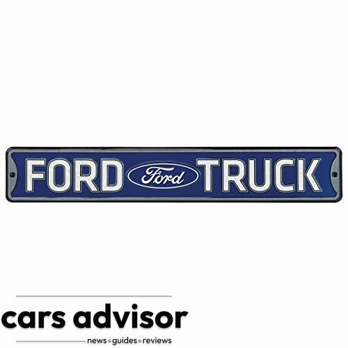 Ford Truck Embossed Metal Street Sign - Vintage Ford Sign for Garag...