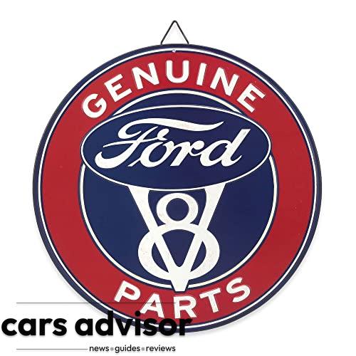 Ford V8 Genuine Parts Round Metal Sign - Vintage Ford Sign for Gara...