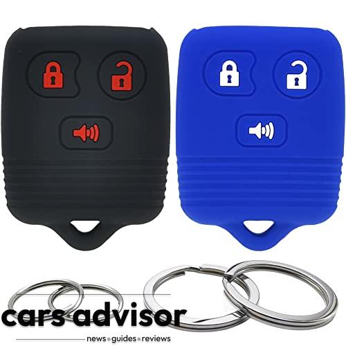 2Pcs Silicone 3 Buttons Key Fob Cover Remote Case Keyless Protector...
