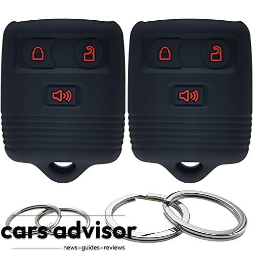 2Pcs Silicone 3 Buttons Key Fob Cover Remote Case Keyless Protector...