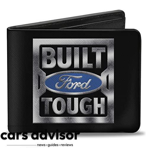 Buckle-Down Men s Wallet, Bifold, Built Ford Tough Logo Black Silve...