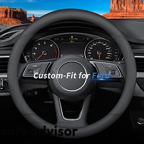 Deer Route Custom-Fit for Ford Steering Wheel Cover, Premium Leathe...