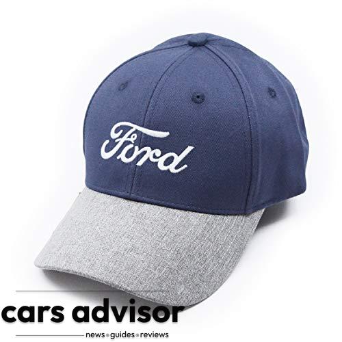 Ford Vintage Script Chino Twill Adjustable Baseball Cap, Blue and G...
