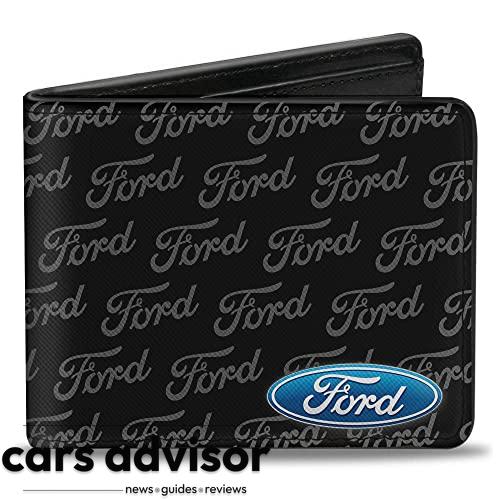 Ford Wallet, Bifold, Ford Oval Corner Text, Vegan Leather...