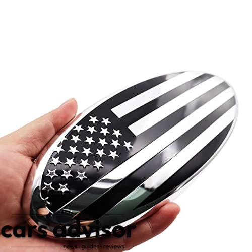 LYCARESUN Front Grille American Flag Emblem for Ford, Rear Tailgate...
