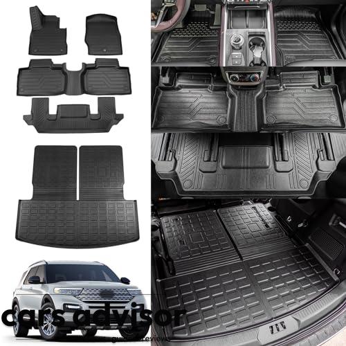 Rongtaod Floor Mats Compatible with 2020-2024 Ford Explorer 6 Seats...