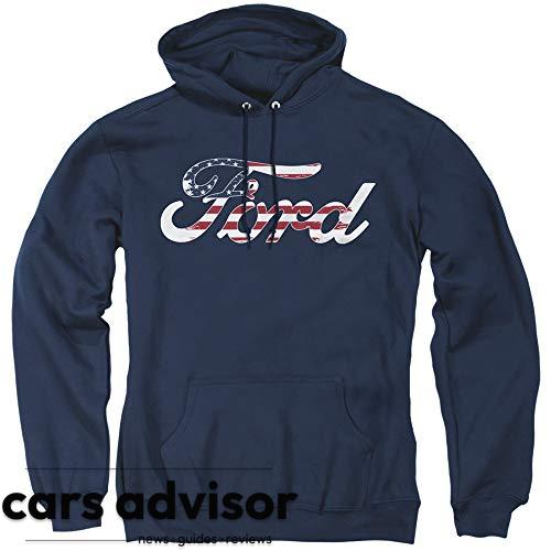 Trevco Ford Flag Logo Unisex Adult Pull-over Hoodie for Men and Wom...
