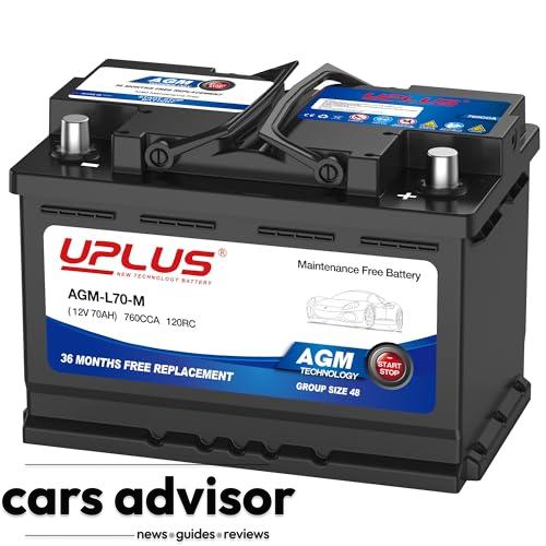 UPLUS BCI Group 48 Car Battery, AGM-L70-M Maintenance Free 12V 70Ah...