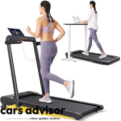 UREVO 2 in 1 Folding Treadmill with Incline, 2.5 HP Manual Incline ...
