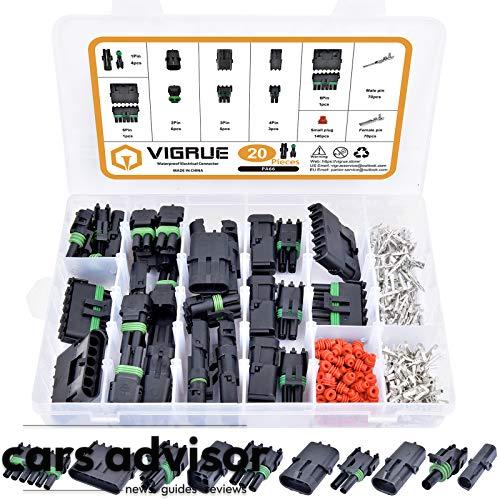VIGRUE 301Pcs 20 Kits Waterproof Car Electrical Wire Connector Term...