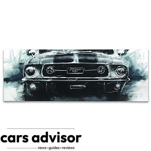 Open Road Brands Ford Mustang Black and White Gallery Wrapped Canva...